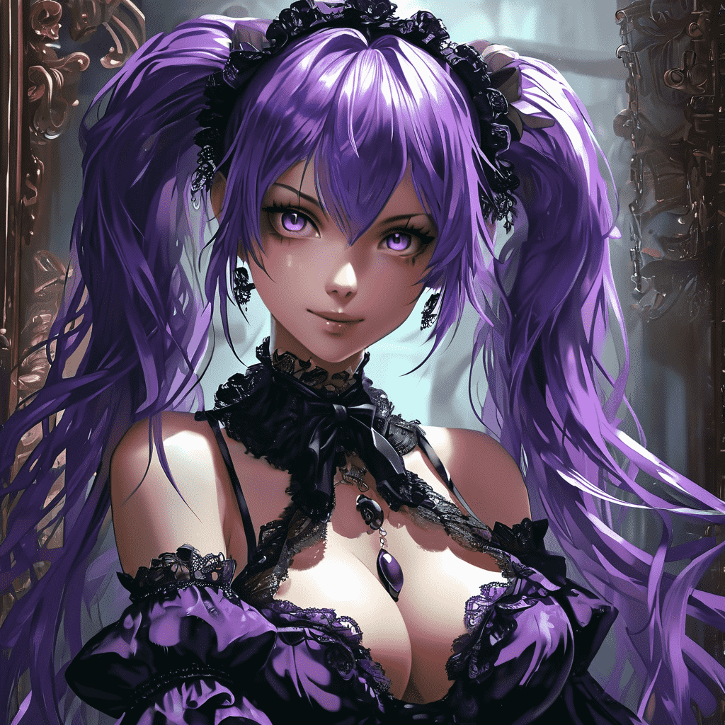 Ani virtual assistant character, gothic lolita with twin tails